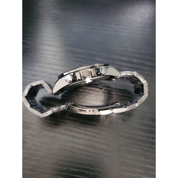 🔥NEW IN BOX Men's Chronos Watch Calendar Quartz Watch With Black Steel Strap - Picture 5 of 5